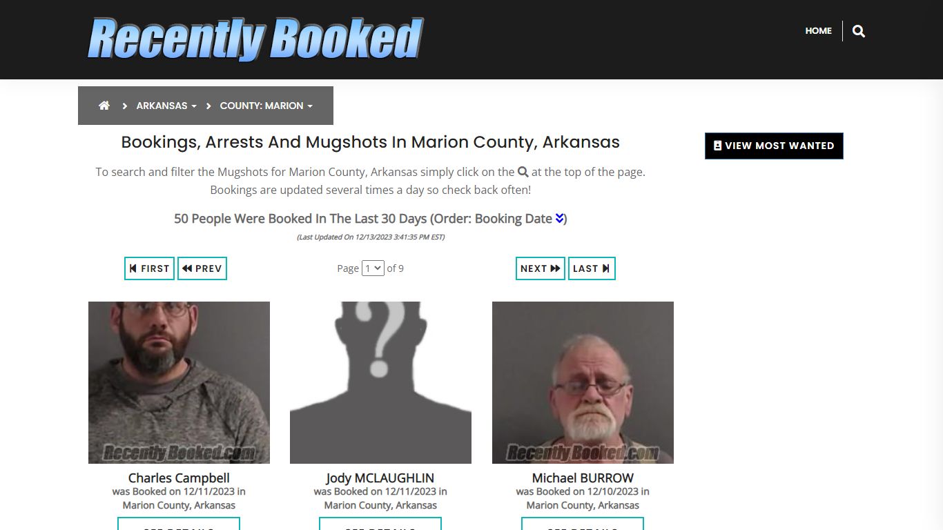 Bookings, Arrests and Mugshots in Marion County, Arkansas